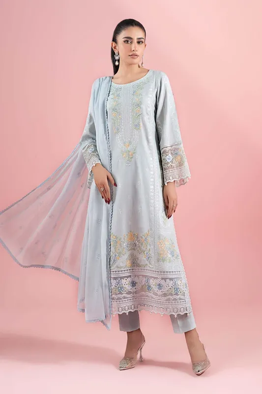 Maria B Luxury Pret 25 Blue Organza – view 1 – Poshaq