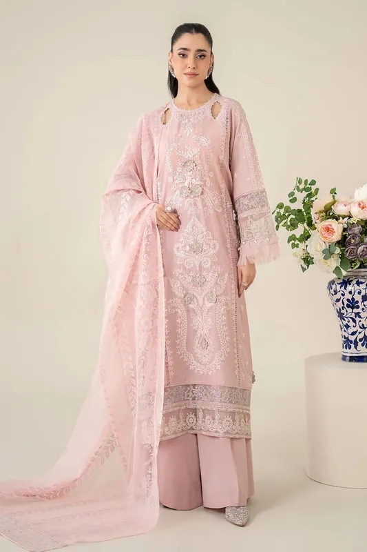 Maria B Luxury Pret 25 Pink Organza – view 1 – Poshaq