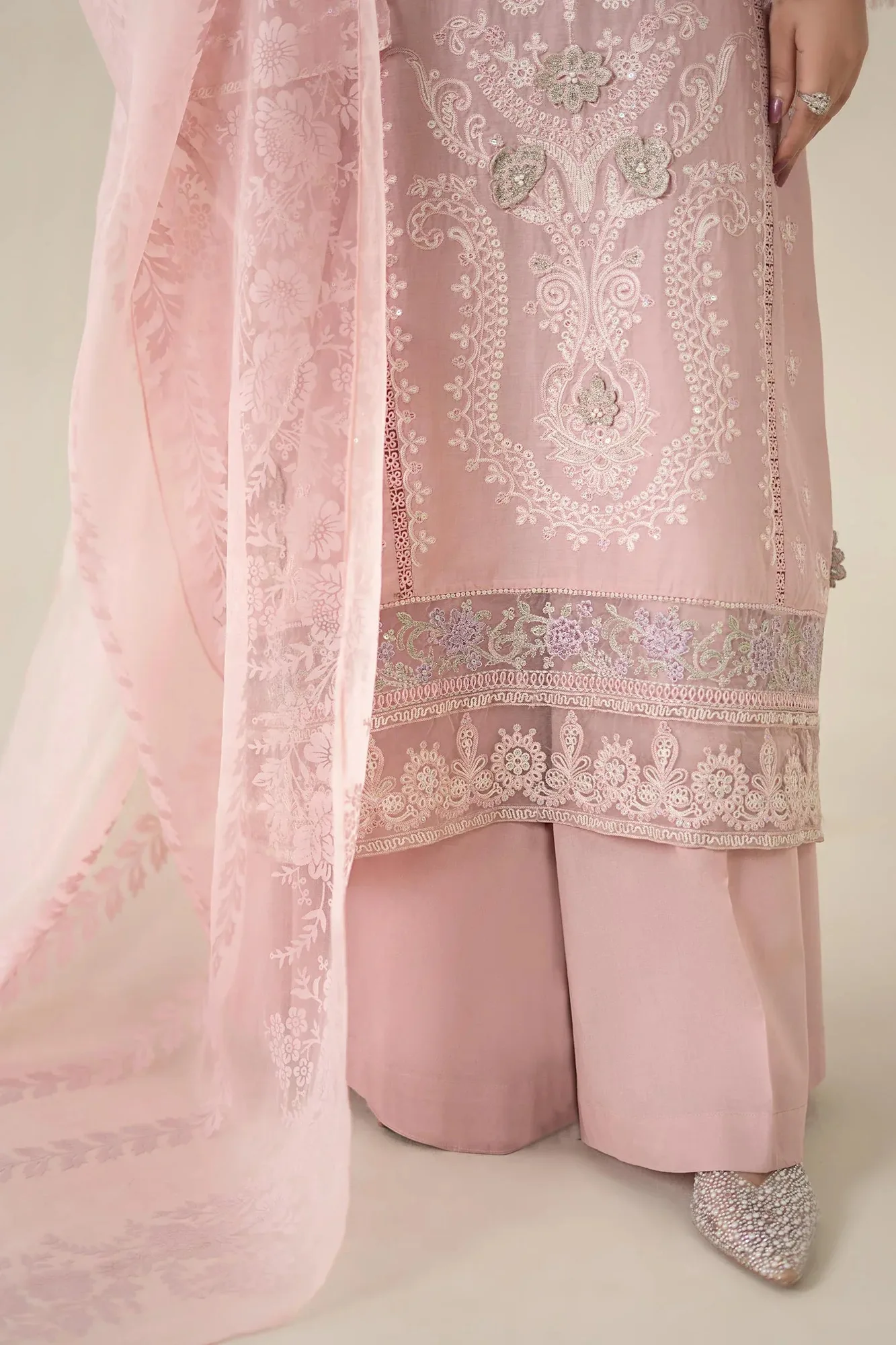 Maria B Luxury Pret 25 Pink Organza – view 5 – Poshaq