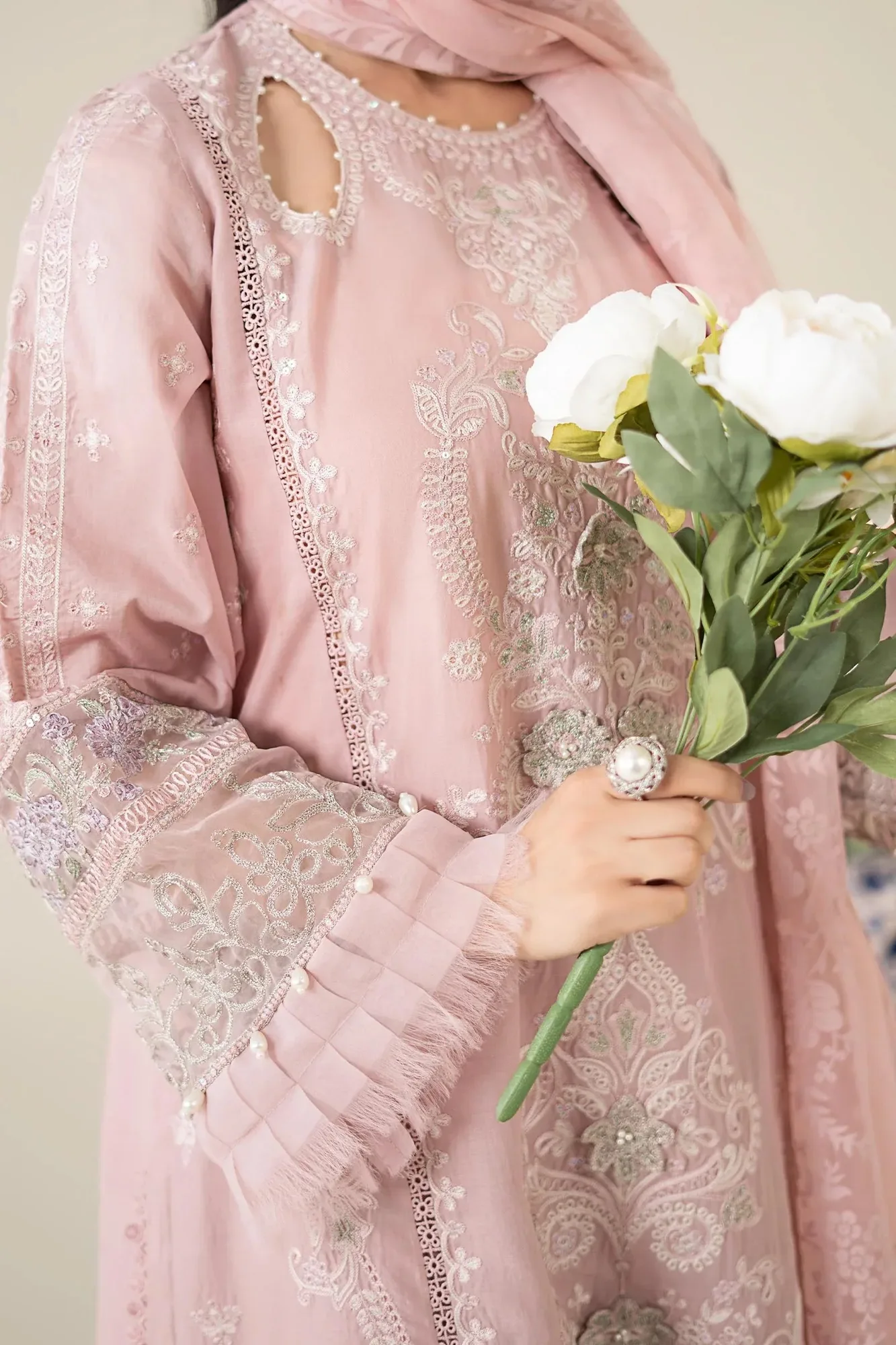 Maria B Luxury Pret 25 Pink Organza – view 6 – Poshaq