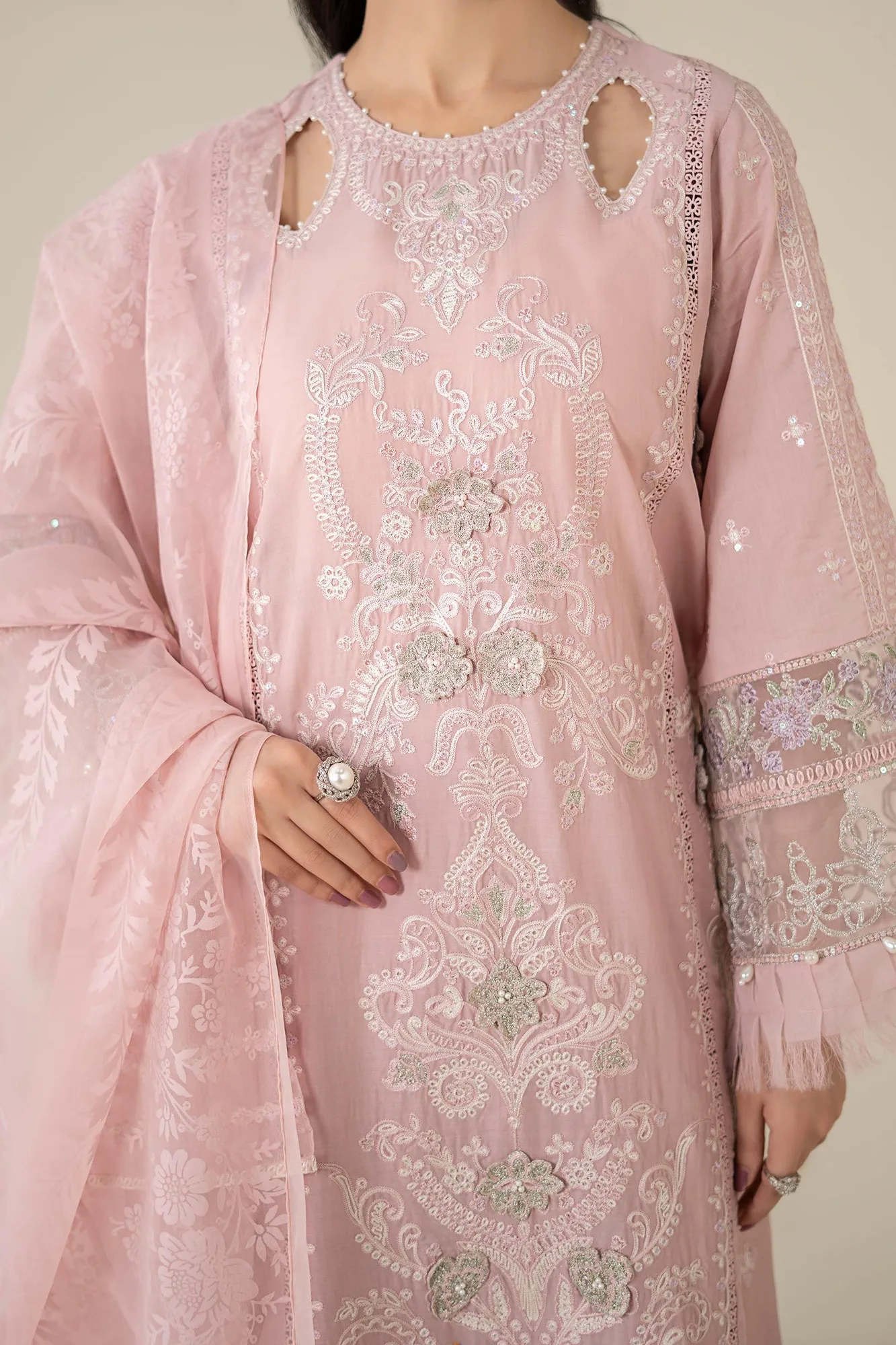 Maria B Luxury Pret 25 Pink Organza – view 7 – Poshaq
