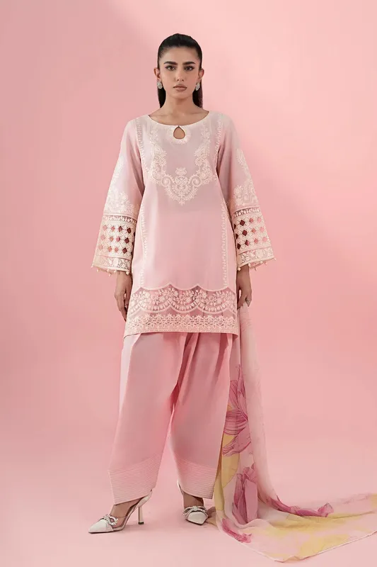 Maria B Luxury Pret 25 Pink Organza – view 1 – Poshaq
