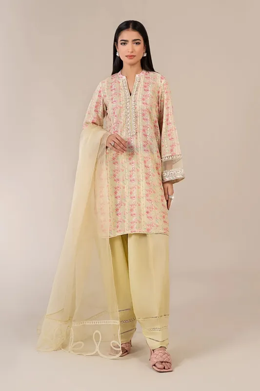 Maria B Luxury Pret 25 Yellow Organza – view 1 – Poshaq