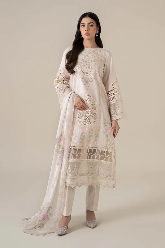 Maria B Luxury Pret 25 White Organza – view 1 – Poshaq