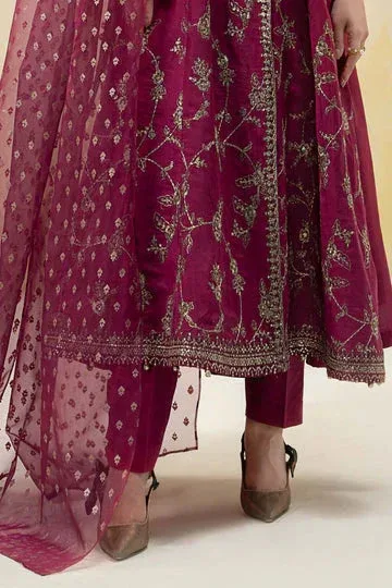 Maria B Luxury Pret 25 Magenta Cotton Silk – view 5 – Poshaq