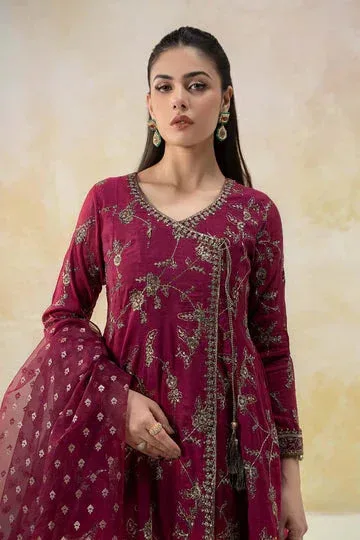 Maria B Luxury Pret 25 Magenta Cotton Silk – view 6 – Poshaq