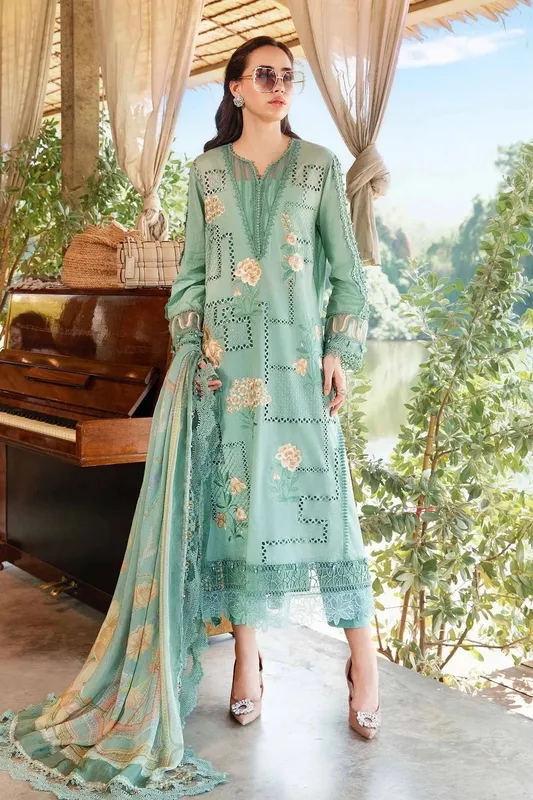 Maria B M Prints 25 Mustard Cambric – view 1 – Poshaq