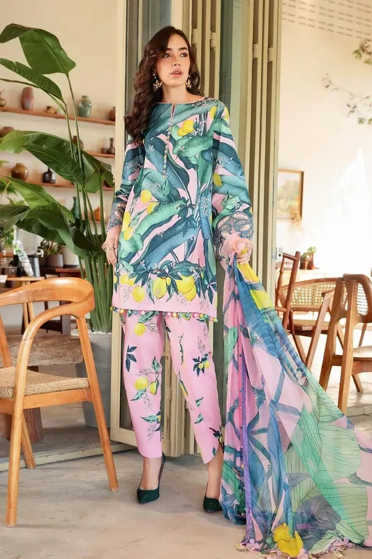 Maria B M Prints 25 Pink Organza – view 1 – Poshaq