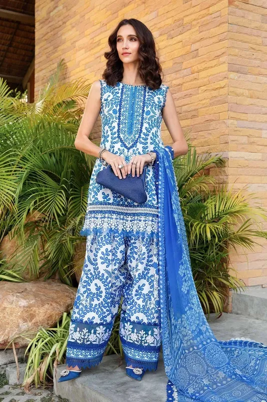 Maria B M Prints 25 White Chiffon – view 1 – Poshaq