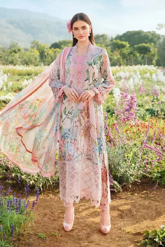 Maria B M Prints 25 Lilac Organza – view 1 – Poshaq