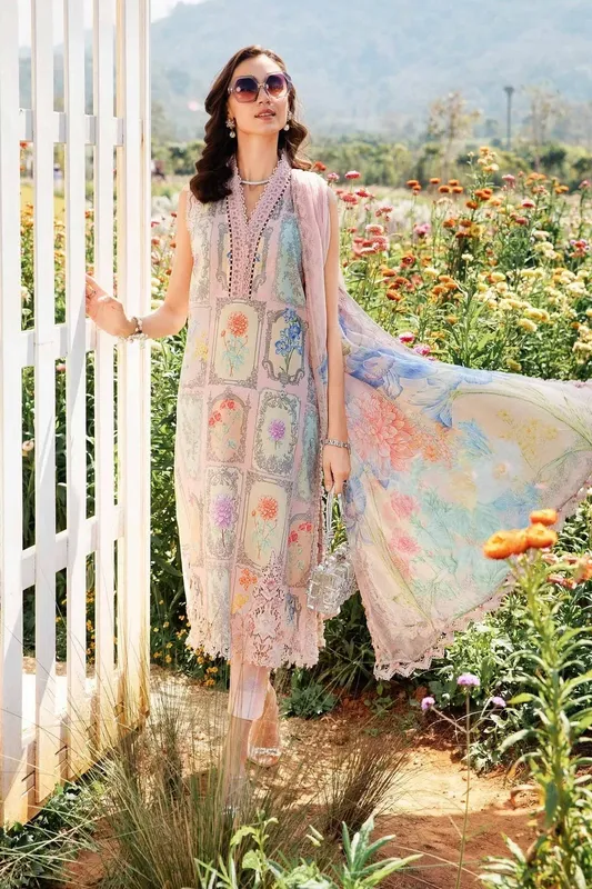 Maria B M Prints 25 Pink Organza – view 1 – Poshaq
