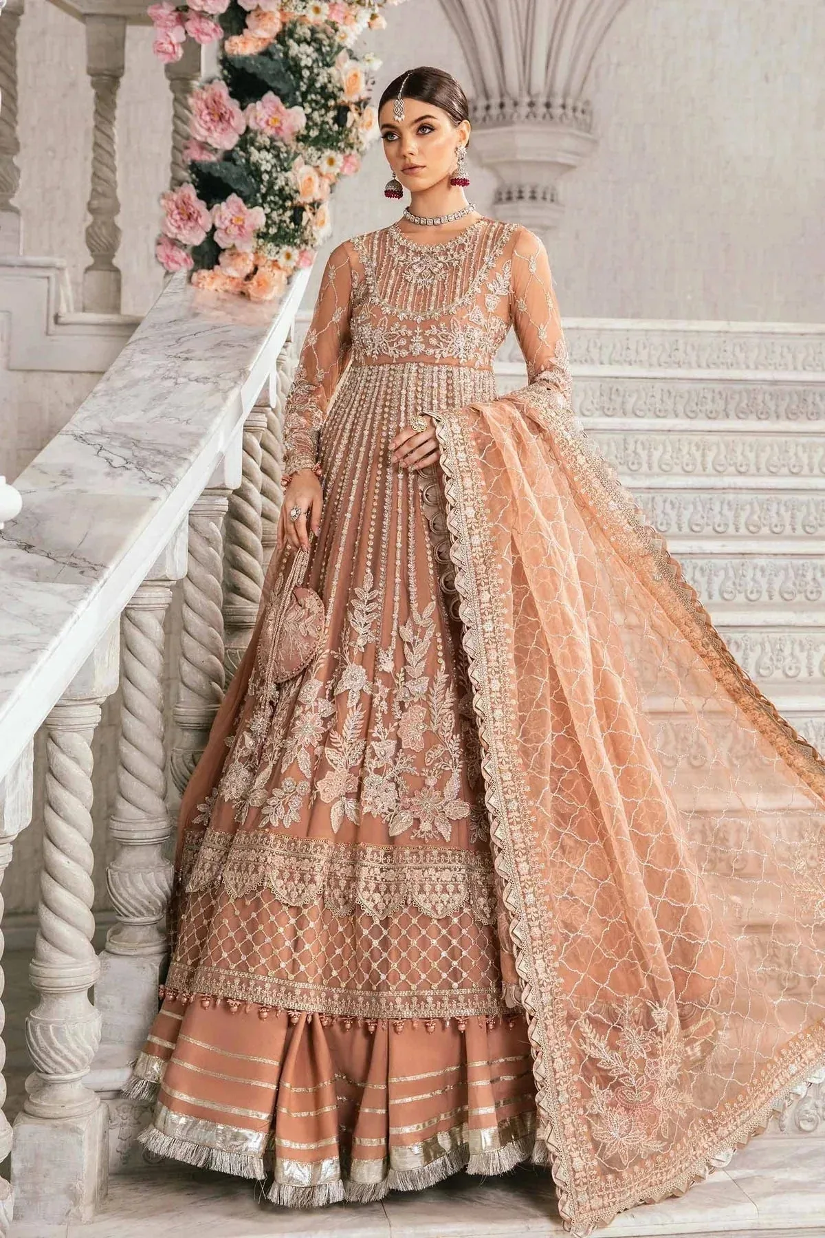 Maria B Mbroidered Fabrics 2024 Pink Organza – view 12 – Poshaq