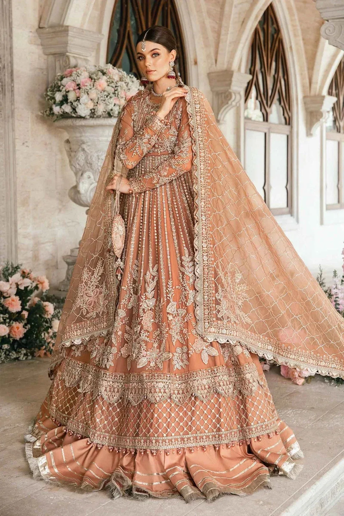 Maria B Mbroidered Fabrics 2024 Pink Organza – view 2 – Poshaq