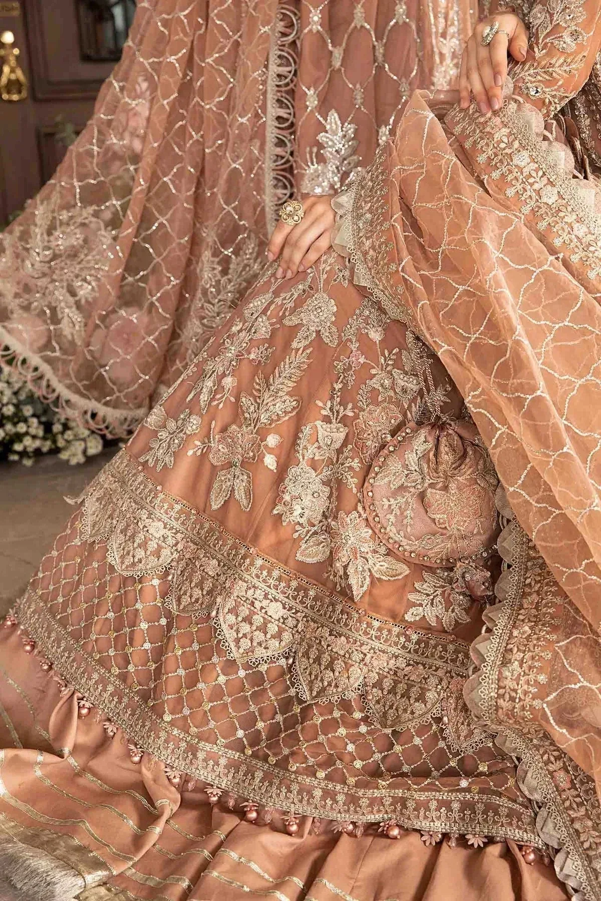 Maria B Mbroidered Fabrics 2024 Pink Organza – view 6 – Poshaq