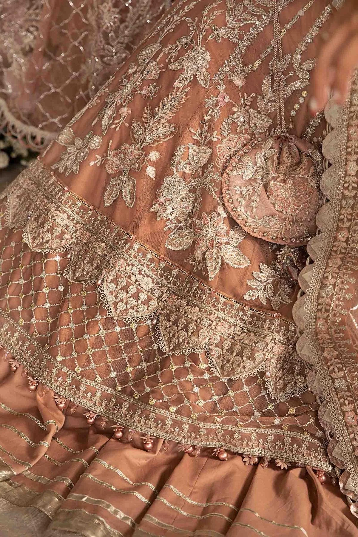 Maria B Mbroidered Fabrics 2024 Pink Organza – view 7 – Poshaq