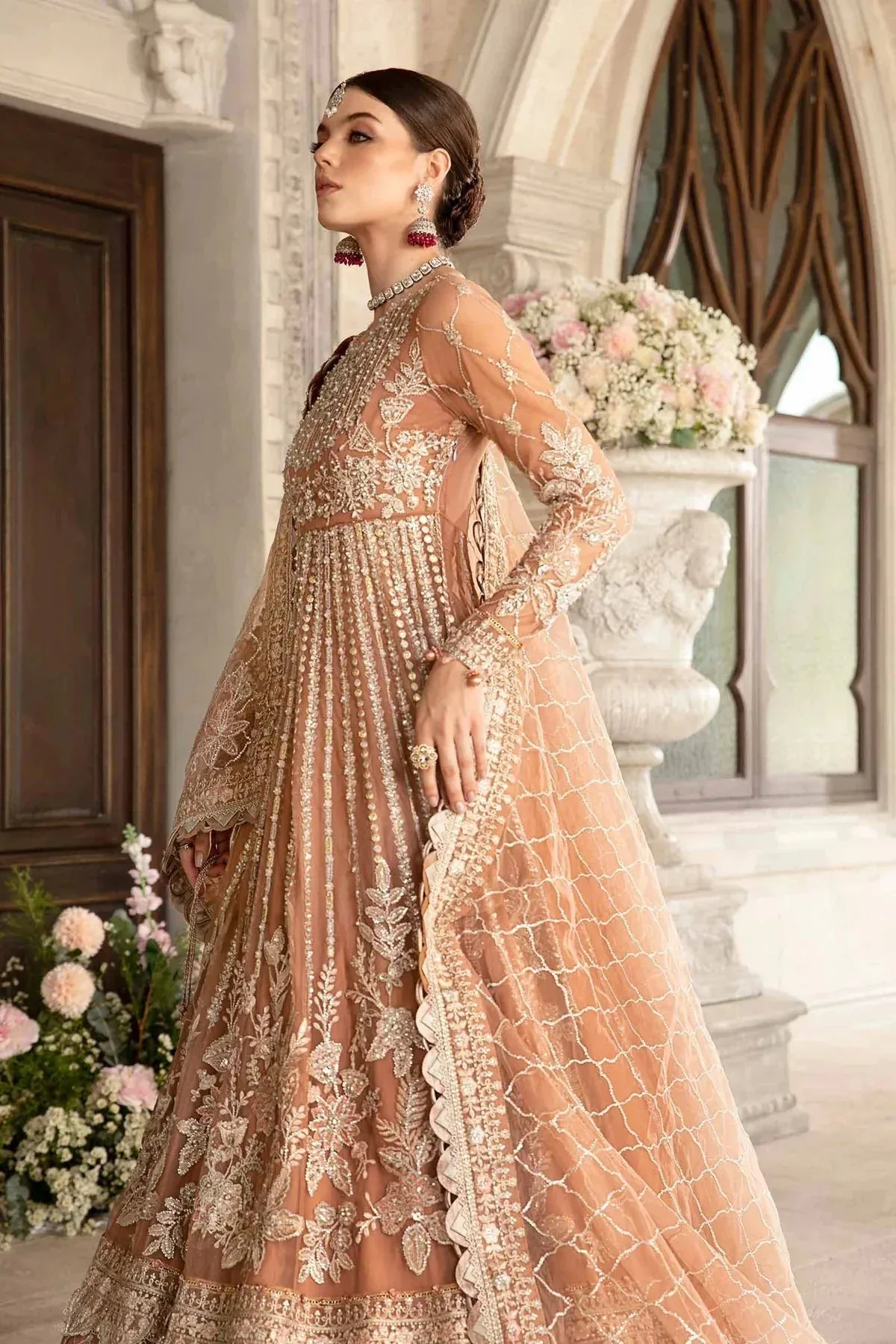 Maria B Mbroidered Fabrics 2024 Pink Organza – view 8 – Poshaq