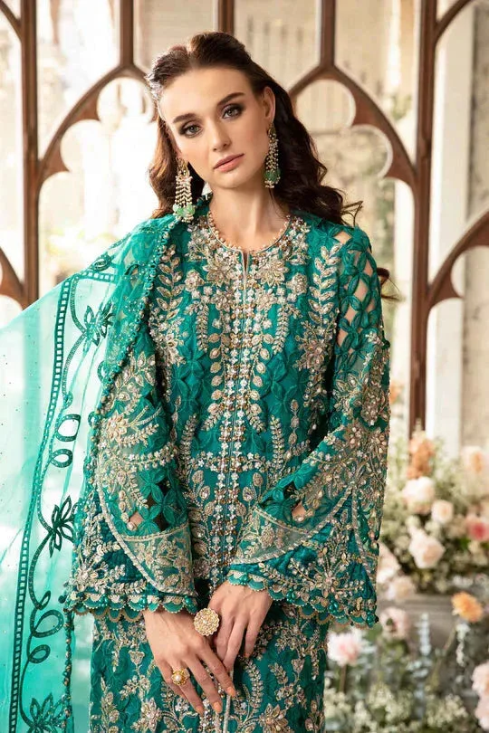 Maria B Mbroidered Fabrics 2024 Green Organza – view 6 – Poshaq