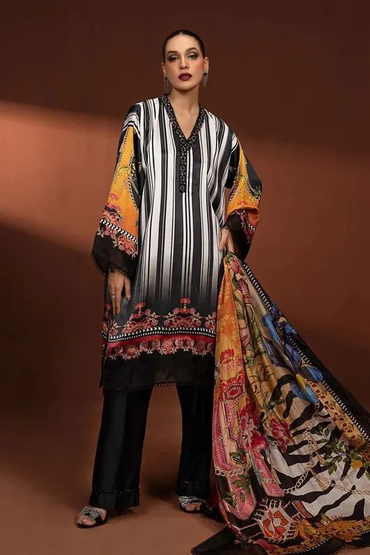 Maria B Silk Collection 24 Black Cotton – view 1 – Poshaq