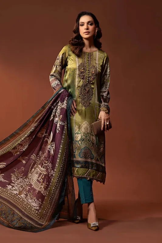 Maria B Silk Collection 24 Maroon Organza – view 1 – Poshaq