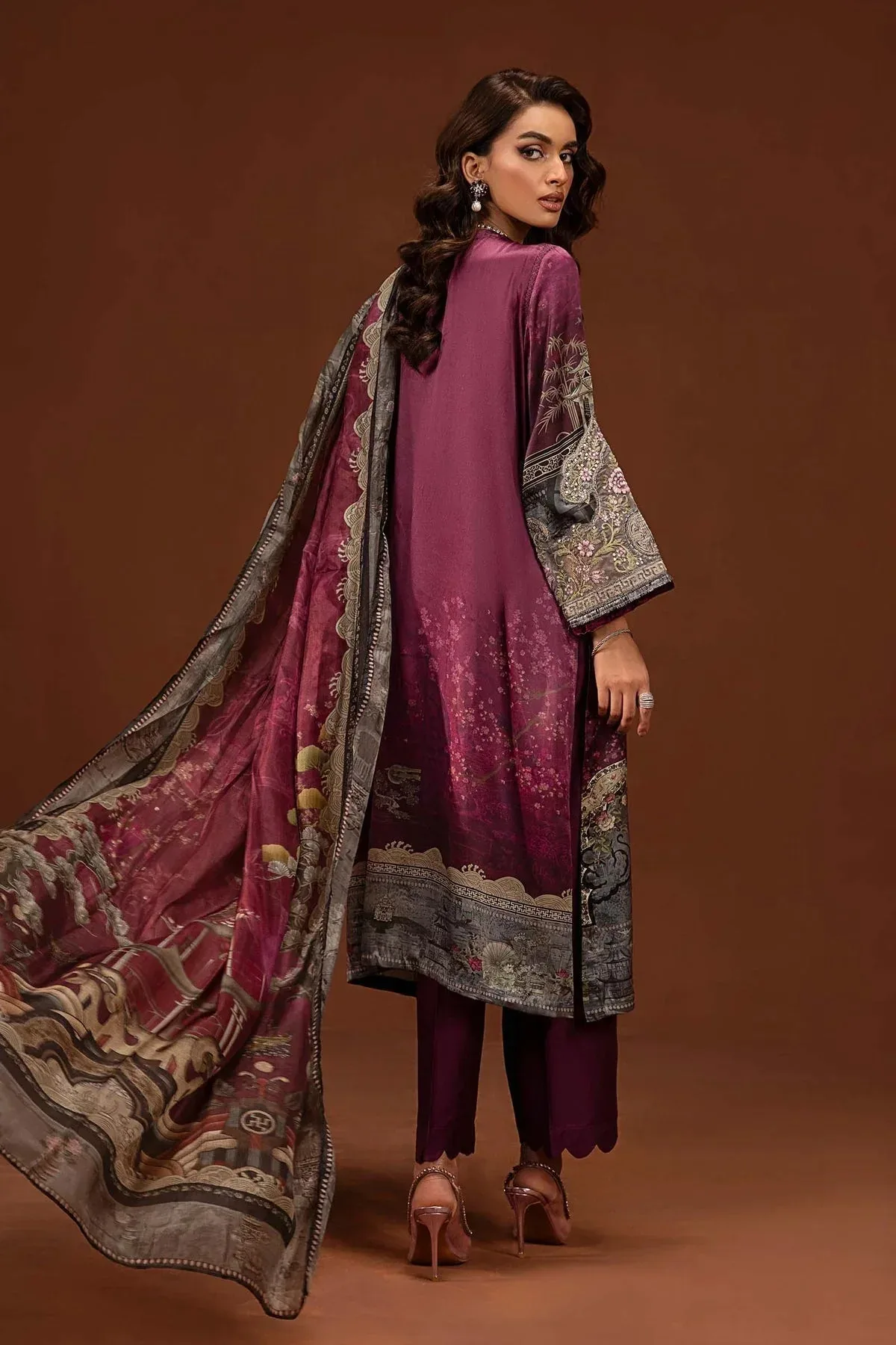 Maria B Silk Collection 24 Plum Velvet – view 2 – Poshaq