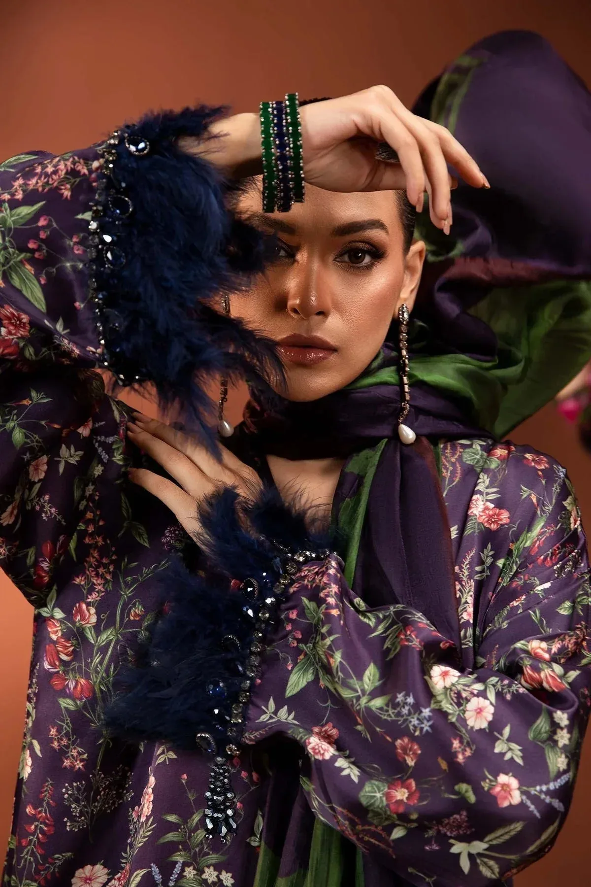 Maria B Silk Collection 24 Purple Organza – view 3 – Poshaq