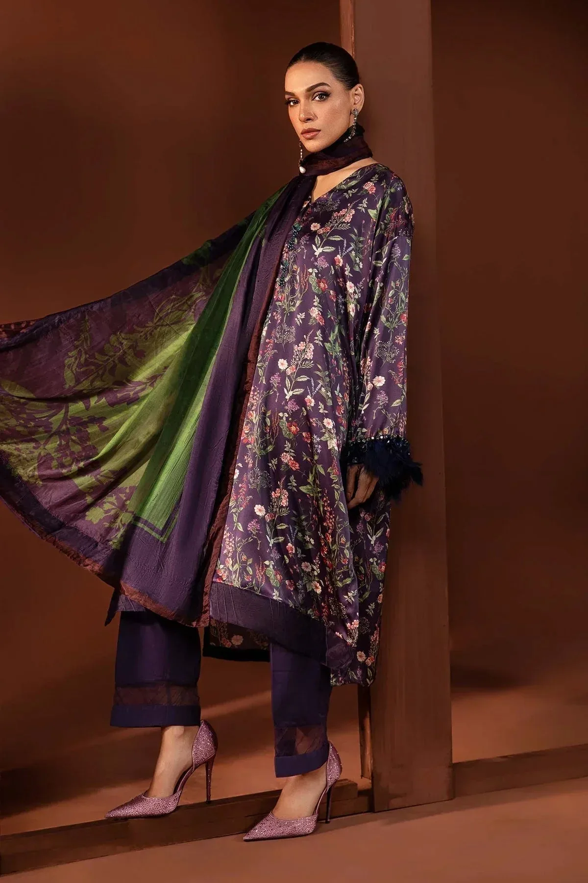 Maria B Silk Collection 24 Purple Organza – view 4 – Poshaq