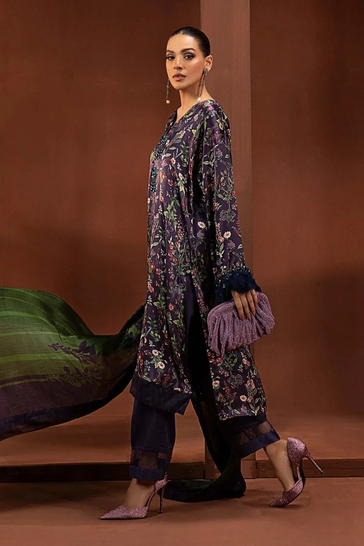 Maria B Silk Collection 24 Purple Organza – view 5 – Poshaq