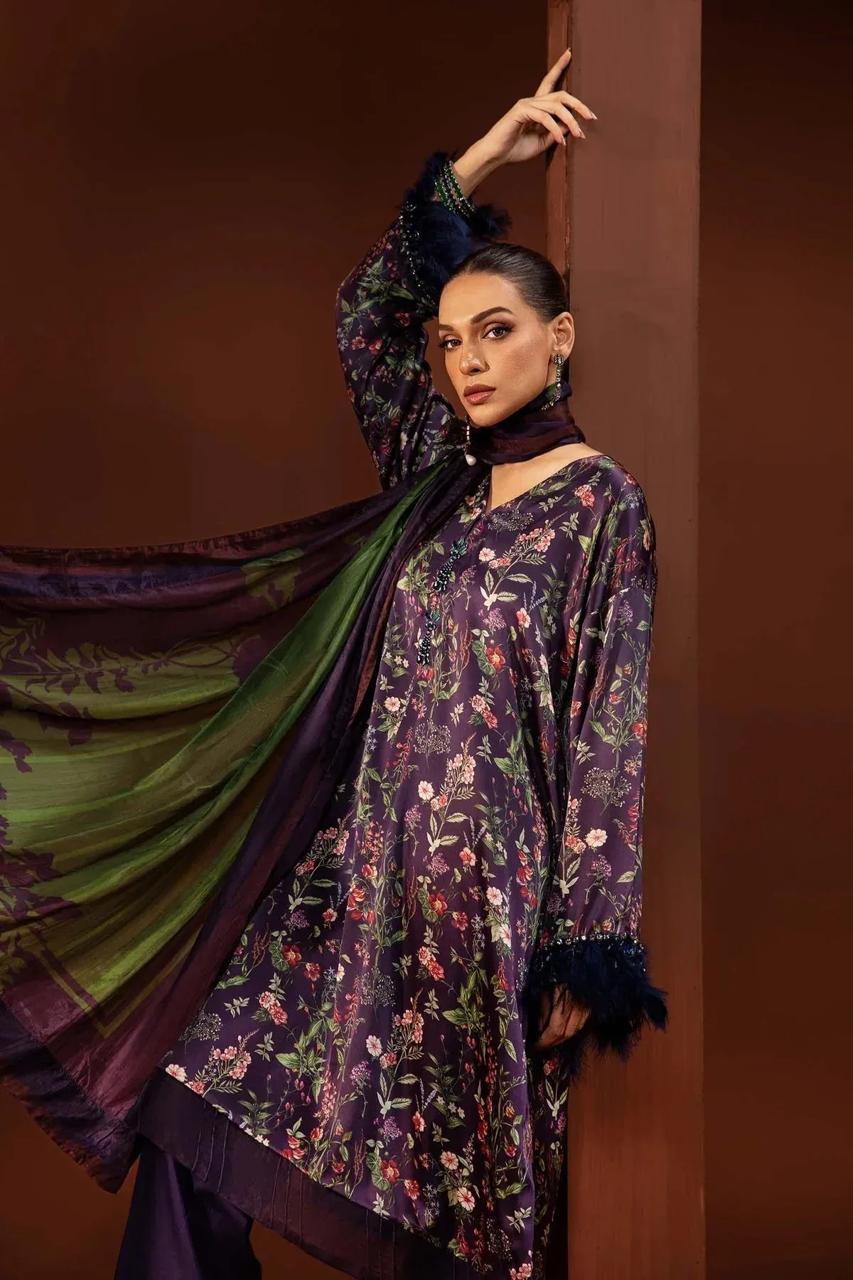 Maria B Silk Collection 24 Purple Organza – view 6 – Poshaq
