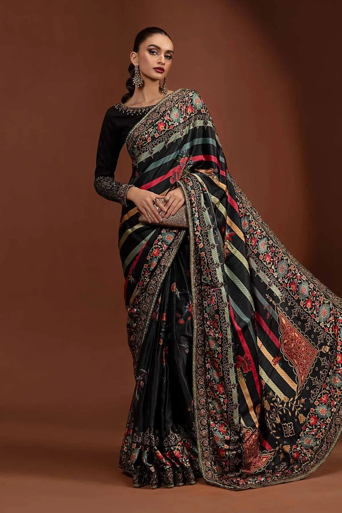 Maria B Silk Collection 24 Black Velvet – view 1 – Poshaq