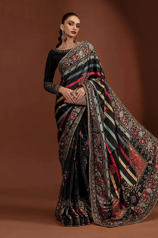 Maria B Silk Collection 24 Black Velvet – view 1 – Poshaq