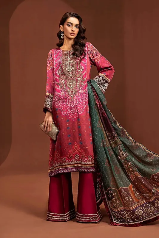 Maria B Silk Collection 24 Green Velvet – view 1 – Poshaq