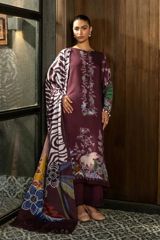 Maria B Winter Basics 2024 Plum Linen – view 1 – Poshaq