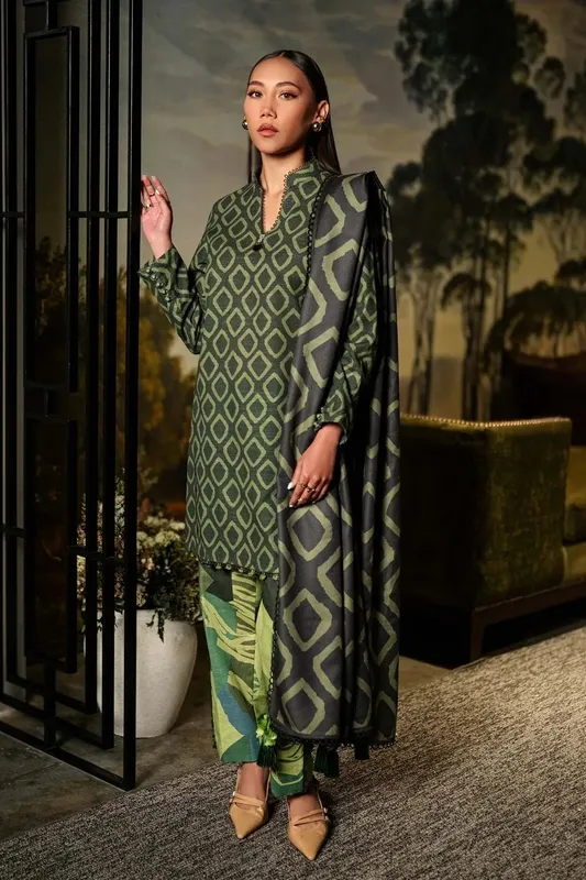 Maria B Winter Basics 2024 Green Khaddar – view 1 – Poshaq