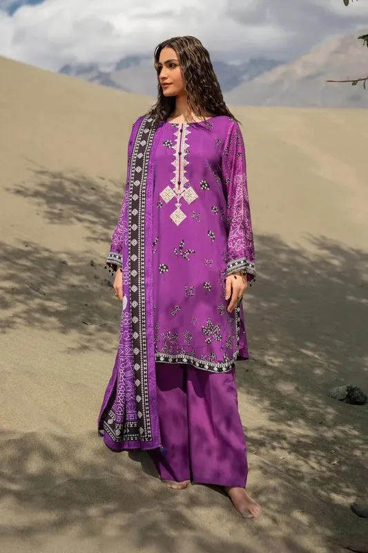 Maria B Winter Basics 2024 Purple Organza – view 1 – Poshaq