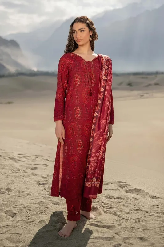 Maria B Winter Basics 2024 Red Organza – view 1 – Poshaq