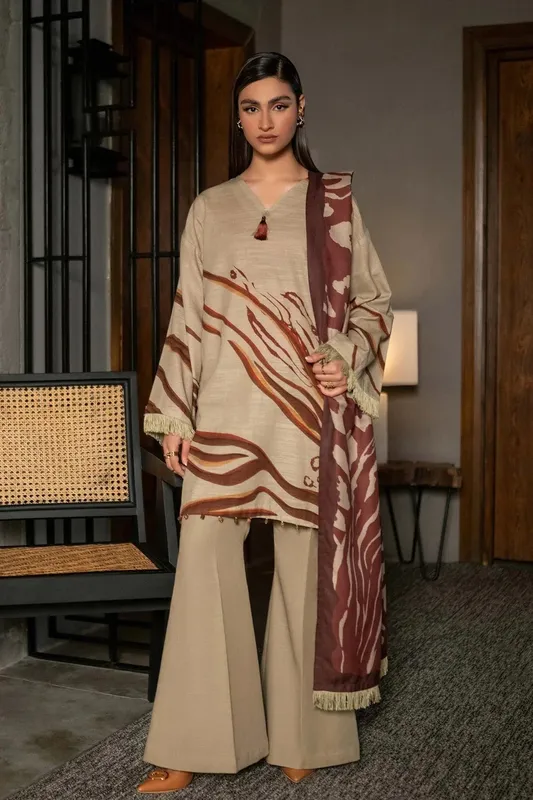 Maria B Winter Basics 2024 Brown Khaddar – view 1 – Poshaq