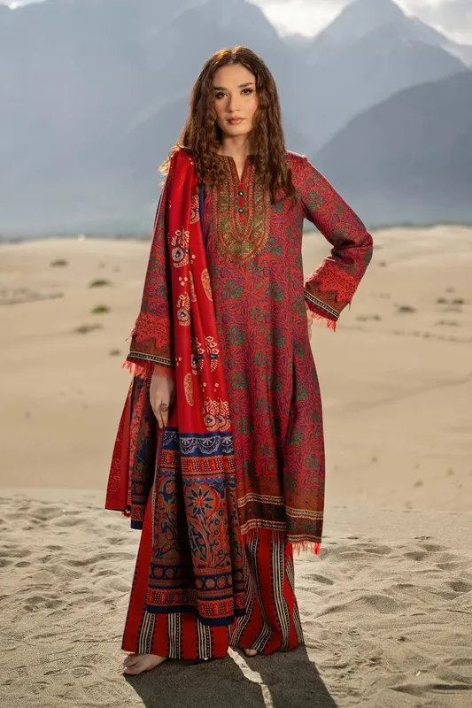 Maria B Winter Basics 2024 Red Organza – view 1 – Poshaq