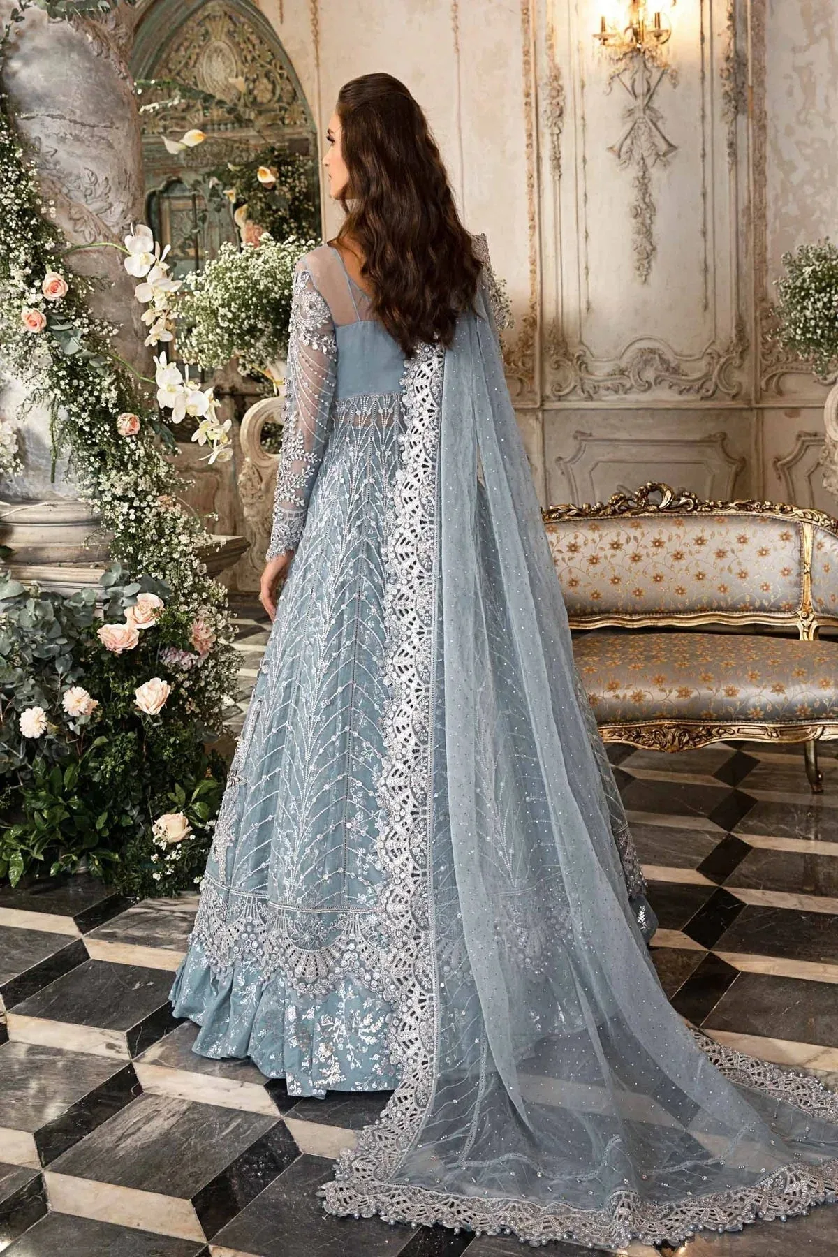 Maria B Blue Organza – view 2 – Poshaq