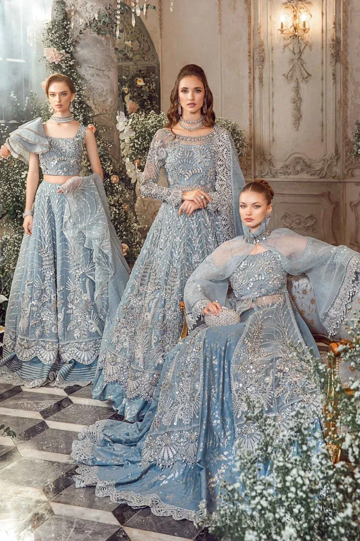Maria B Blue Organza – view 8 – Poshaq