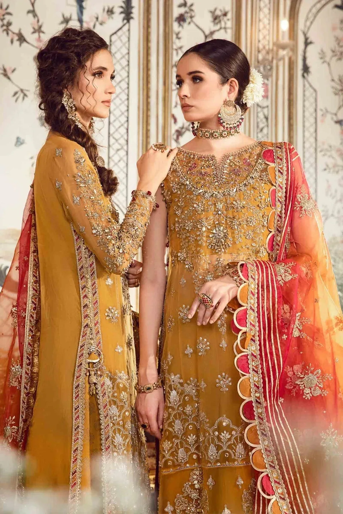 Maria B Mustard Raw Silk – view 11 – Poshaq