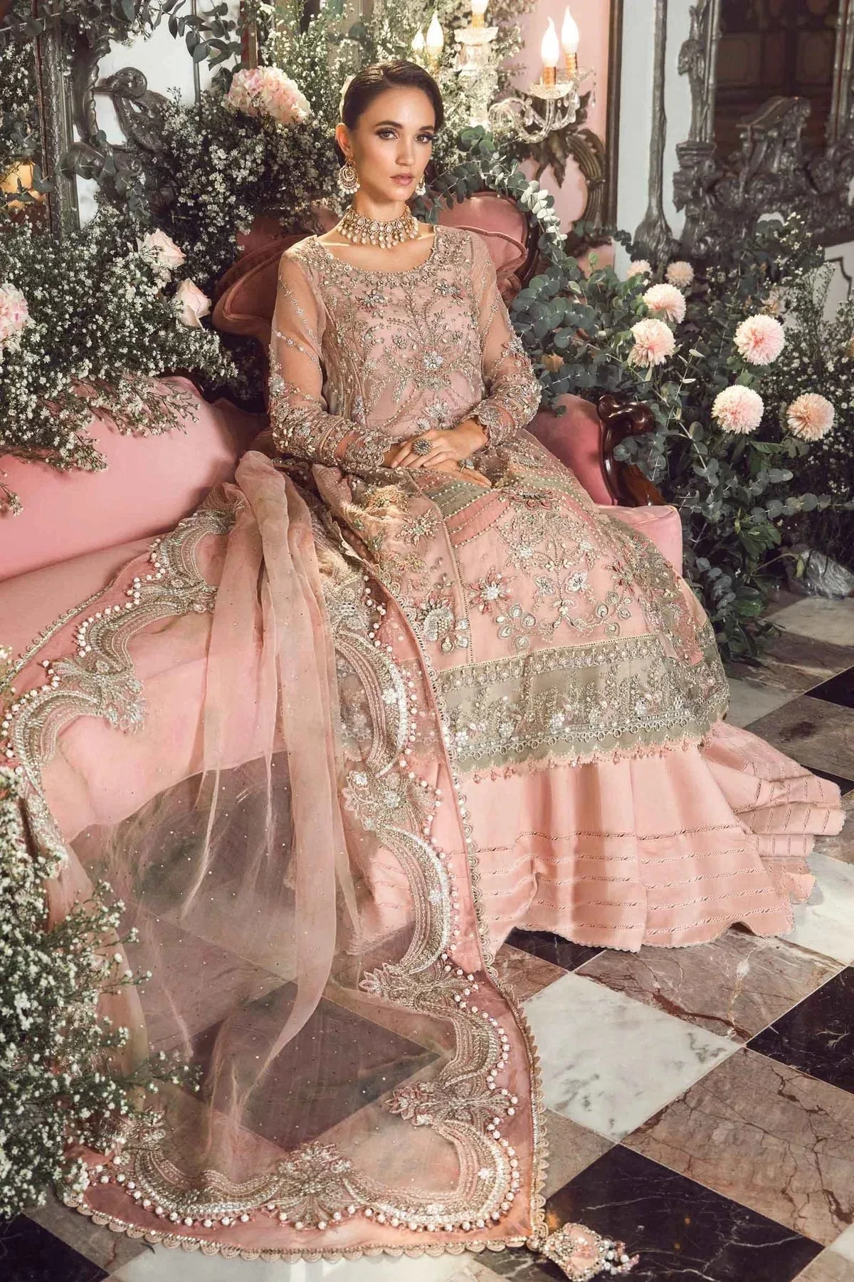 Maria B Pink Raw Silk – view 3 – Poshaq