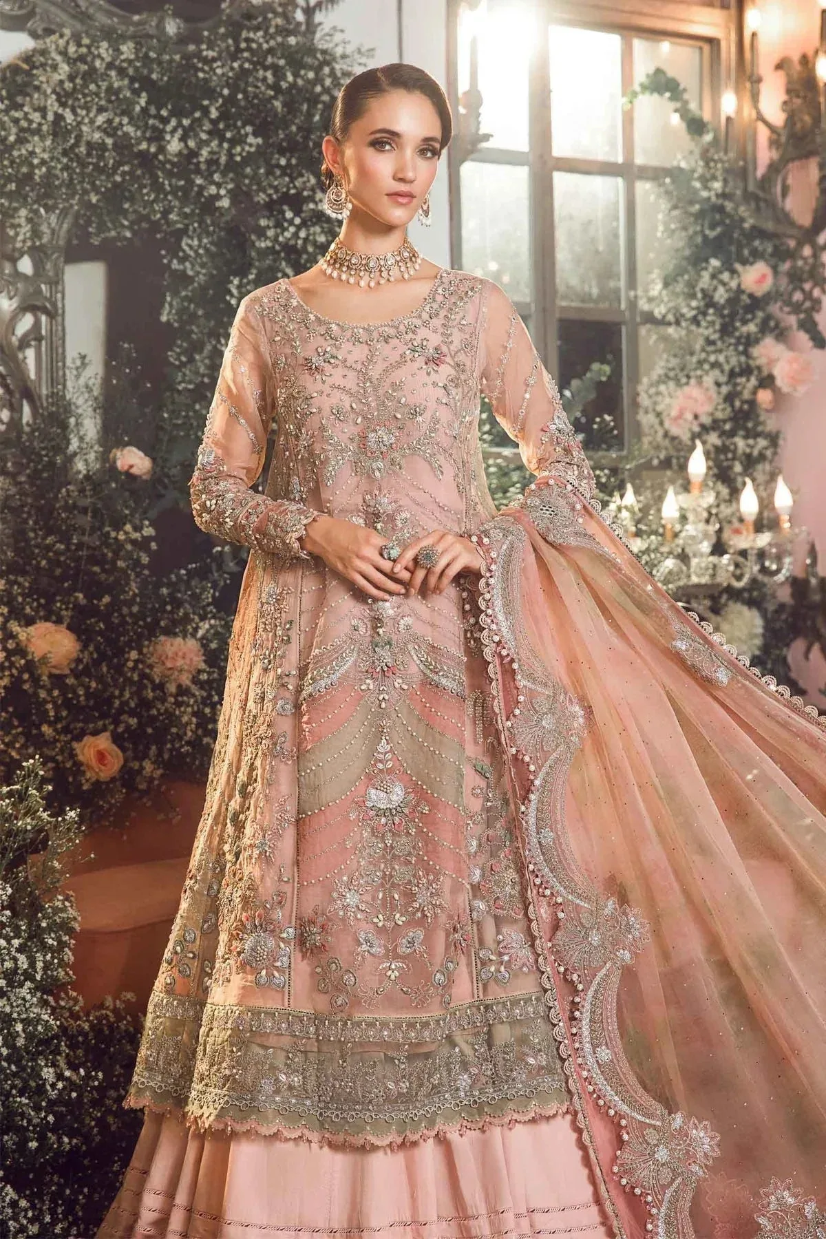 Maria B Pink Raw Silk – view 4 – Poshaq