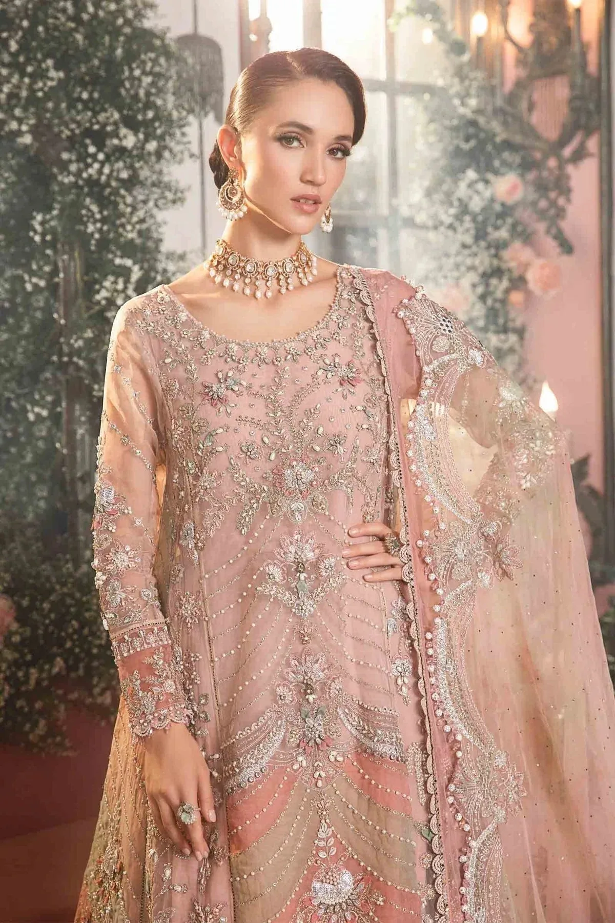Maria B Pink Raw Silk – view 5 – Poshaq
