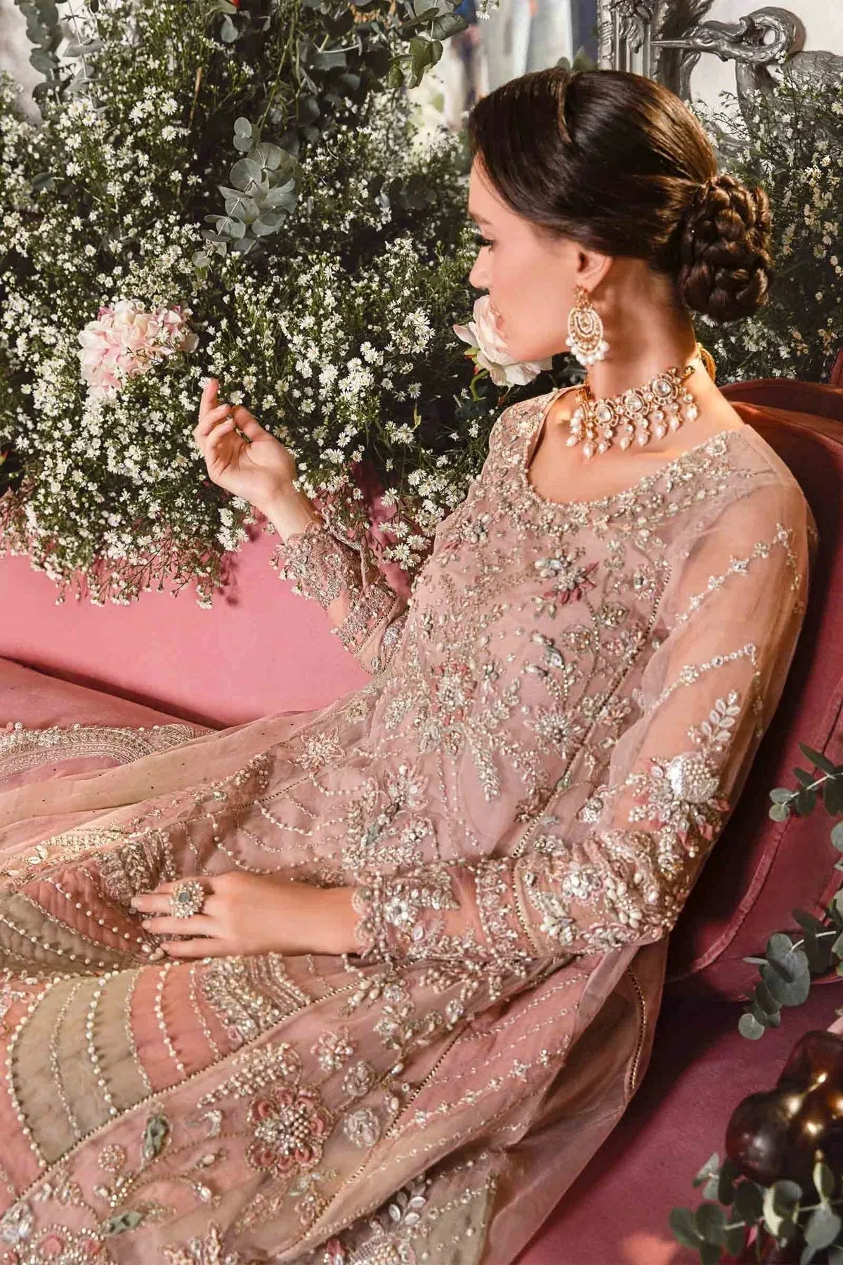 Maria B Pink Raw Silk – view 7 – Poshaq