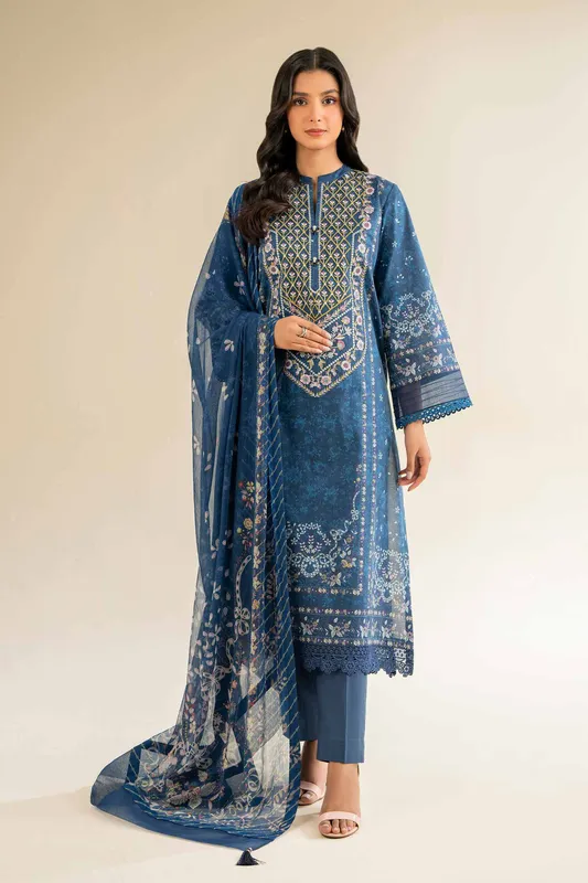 Nishat Cross Season Edit Blue Chiffon – view 1 – Poshaq