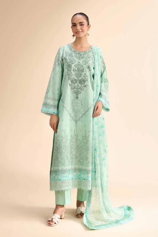 Nishat Cross Season Edit Mint Green Chiffon – view 1 – Poshaq