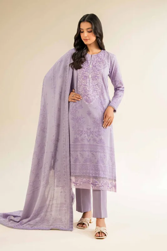 Nishat Cross Season Edit Lavender Jacquard – view 1 – Poshaq