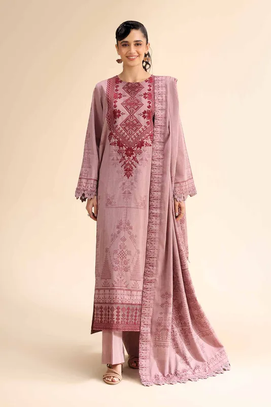 Nishat Cross Season Edit Pink Jacquard – view 1 – Poshaq