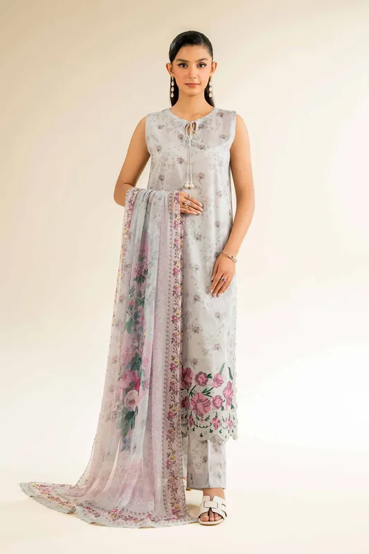 Nishat Cross Season Edit Grey Chiffon – view 1 – Poshaq