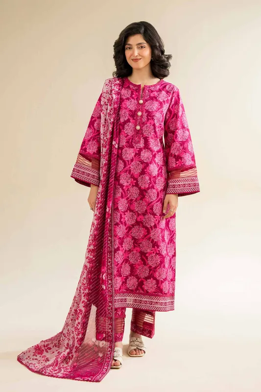 Nishat Cross Season Edit Magenta Cambric – view 1 – Poshaq